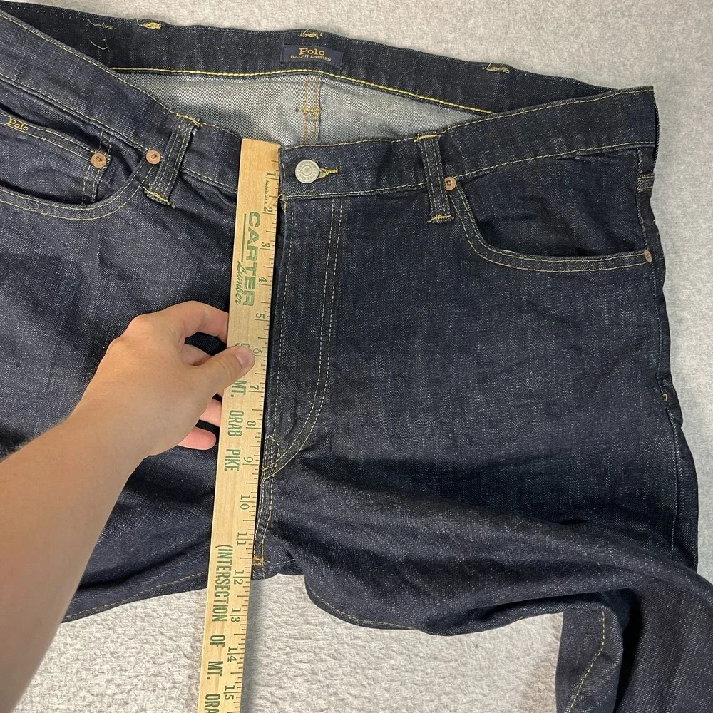 Polo Ralph Lauren Jeans Mens 38x32 Blue Sullivan Slim Dark Denim Indigo Logo